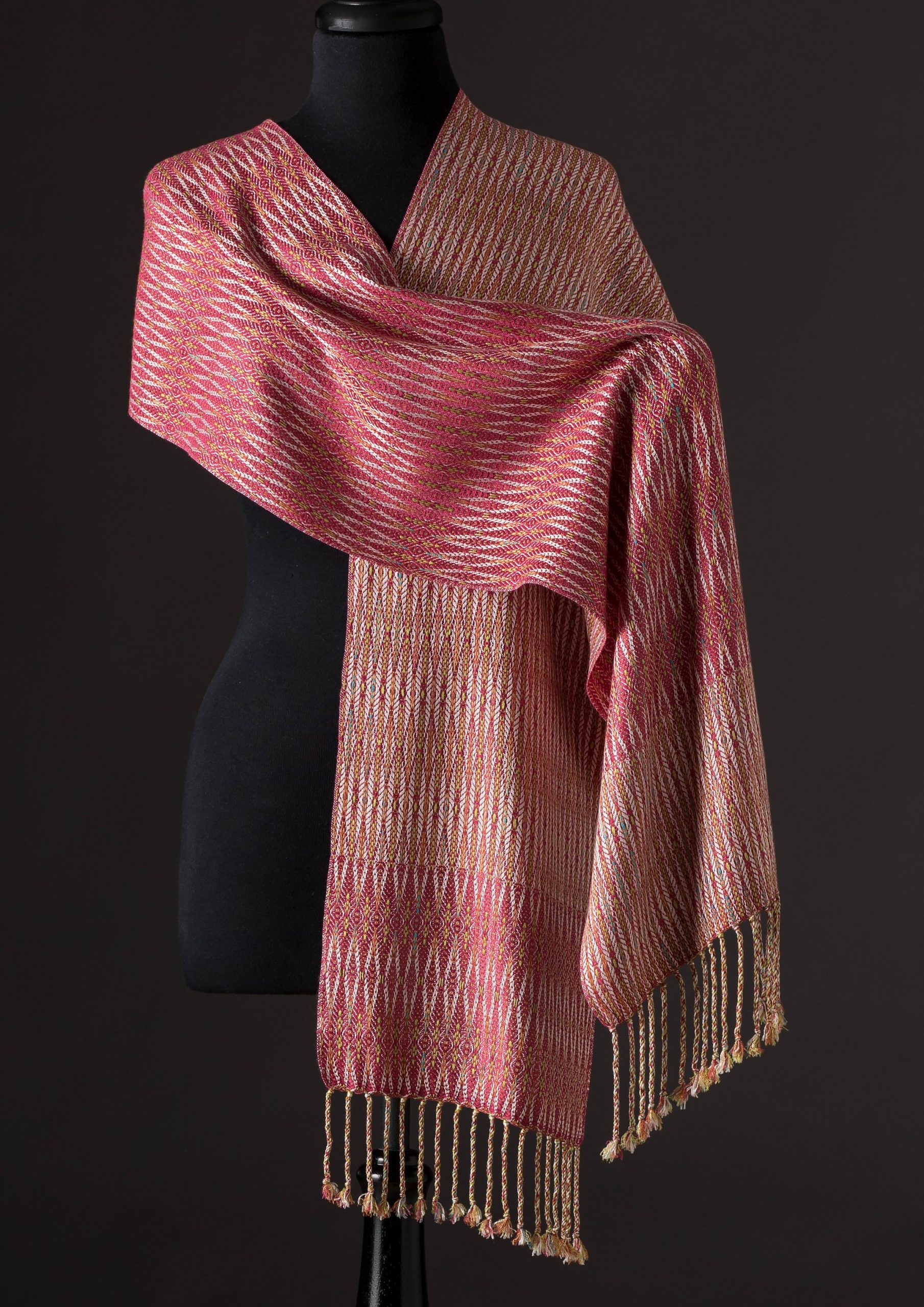 SBS12 - silk blend scarf reversible - cerise